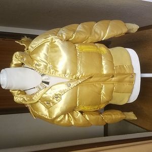 777 LUCKY GIRL GOLD PUFFY WINTER JACKET